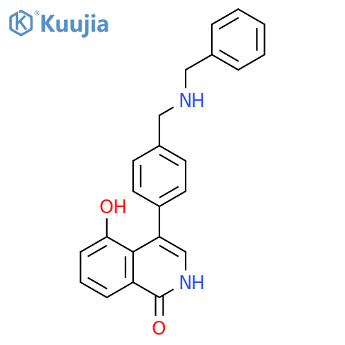 1(2H)-Isoquinolinone,5-hydroxy-4-[4-[[(phenylmethyl)amino]methyl]phenyl]- structure