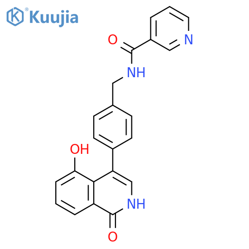 3-Pyridinecarboxamide,N-[[4-(1,2-dihydro-5-hydroxy-1-oxo-4-isoquinolinyl)phenyl]methyl]- structure