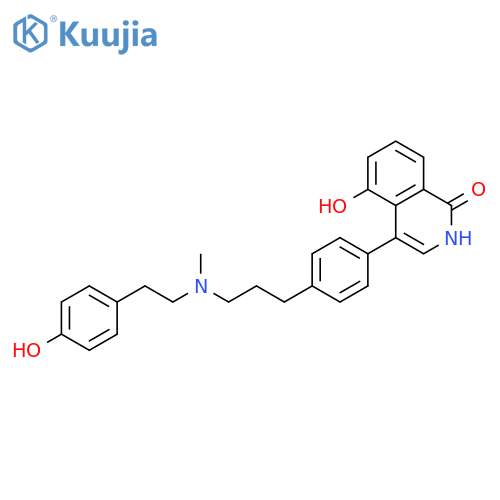 1(2H)-Isoquinolinone,5-hydroxy-4-[4-[3-[[2-(4-hydroxyphenyl)ethyl]methylamino]propyl]phenyl]- structure