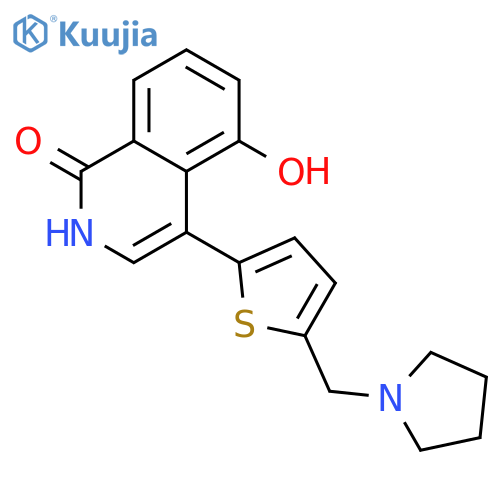 1(2H)-Isoquinolinone, 5-hydroxy-4-[5-(1-pyrrolidinylmethyl)-2-thienyl]- structure