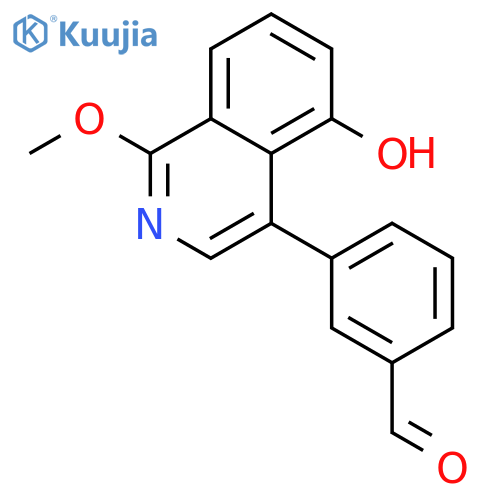 Benzaldehyde, 3-(5-hydroxy-1-methoxy-4-isoquinolinyl)- structure