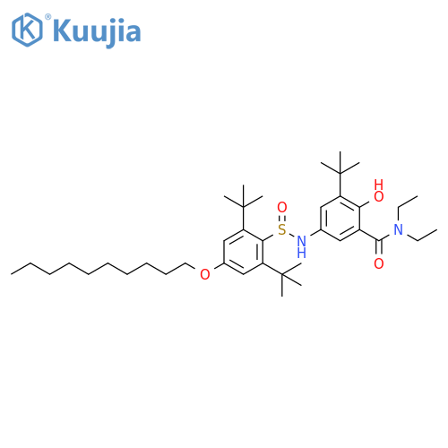 Benzamide,5-[[[4-(decyloxy)-2,6-bis(1,1-dimethylethyl)phenyl]sulfinyl]amino]-3-(1,1-dimethylethyl)-N,N-diethyl-2-hydroxy- structure