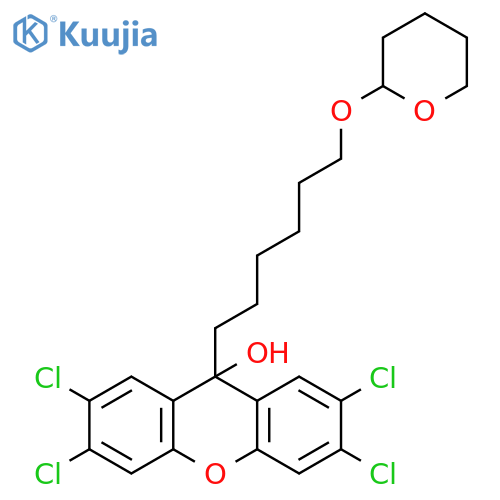 9H-Xanthen-9-ol,2,3,6,7-tetrachloro-9-[6-[(tetrahydro-2H-pyran-2-yl)oxy]hexyl]- structure