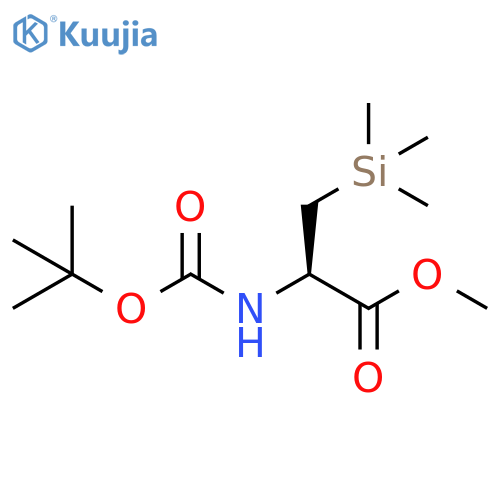 L-Alanine, N-[(1,1-dimethylethoxy)carbonyl]-3-(trimethylsilyl)-, methylester structure
