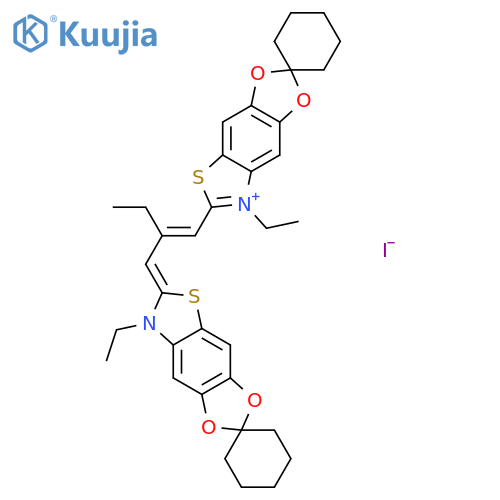 Spiro[cyclohexane-1,2'-[1,3]dioxolo[4,5-f]benzothiazolium],7'-ethyl-6'-[2-[(7'-ethylspiro[cyclohexane-1,2'-[1,3]dioxolo[4,5-f]benzothiazol]-6'(7'H)-ylidene)methyl]-1-buten-1-yl]-,iodide (1:1) structure