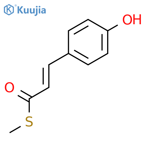 2-Propenethioic acid, 3-(4-hydroxyphenyl)-, S-methyl ester structure