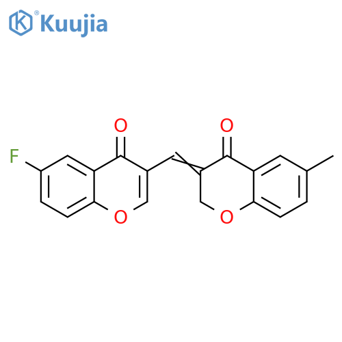 4H-1-Benzopyran-4-one,3-[(6-fluoro-4-oxo-4H-1-benzopyran-3-yl)methylene]-2,3-dihydro-6-methyl- structure