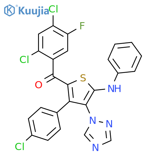 Methanone,[3-(4-chlorophenyl)-5-(phenylamino)-4-(1H-1,2,4-triazol-1-yl)-2-thienyl](2,4-dichloro-5-fluorophenyl)- structure