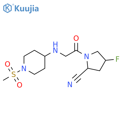 2-Pyrrolidinecarbonitrile,4-fluoro-1-[[[1-(methylsulfonyl)-4-piperidinyl]amino]acetyl]- structure