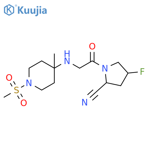 2-Pyrrolidinecarbonitrile,4-fluoro-1-[[[4-methyl-1-(methylsulfonyl)-4-piperidinyl]amino]acetyl]- structure
