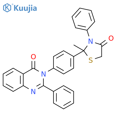 4(3H)-Quinazolinone,3-[4-(2-methyl-4-oxo-3-phenyl-2-thiazolidinyl)phenyl]-2-phenyl- structure