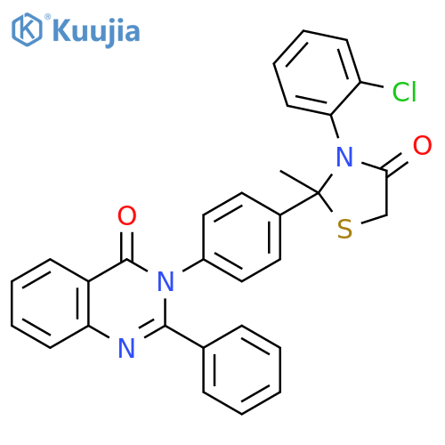 4(3H)-Quinazolinone,3-[4-[3-(2-chlorophenyl)-2-methyl-4-oxo-2-thiazolidinyl]phenyl]-2-phenyl- structure