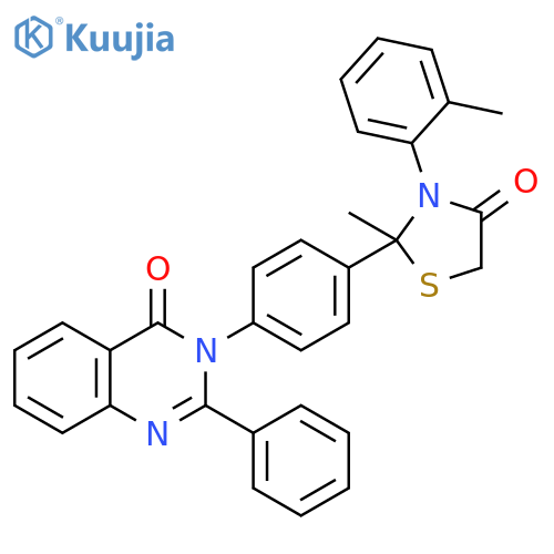 4(3H)-Quinazolinone,3-[4-[2-methyl-3-(2-methylphenyl)-4-oxo-2-thiazolidinyl]phenyl]-2-phenyl- structure