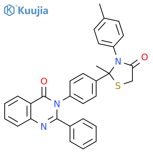 4(3H)-Quinazolinone,3-[4-[2-methyl-3-(4-methylphenyl)-4-oxo-2-thiazolidinyl]phenyl]-2-phenyl- structure