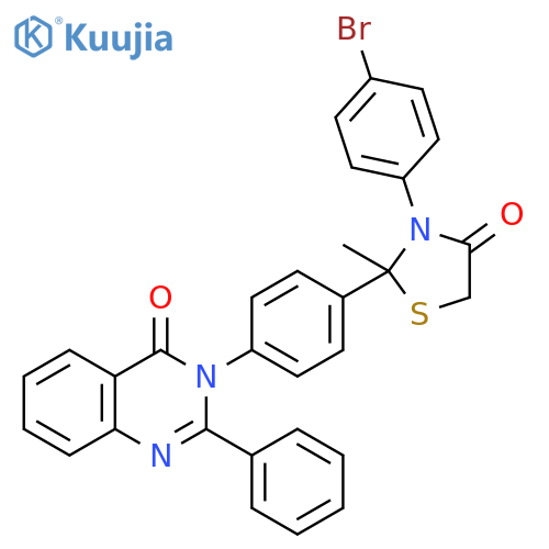 4(3H)-Quinazolinone,3-[4-[3-(4-bromophenyl)-2-methyl-4-oxo-2-thiazolidinyl]phenyl]-2-phenyl- structure