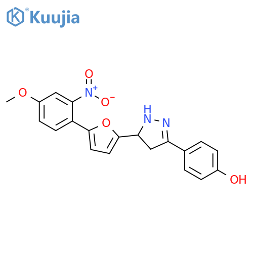 Phenol,4-[4,5-dihydro-5-[5-(4-methoxy-2-nitrophenyl)-2-furanyl]-1H-pyrazol-3-yl]- structure
