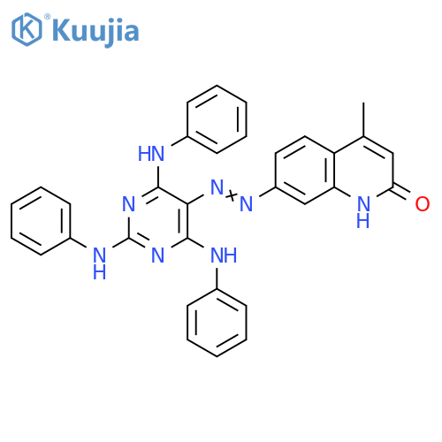 2(1H)-Quinolinone,4-methyl-7-[[2,4,6-tris(phenylamino)-5-pyrimidinyl]azo]- structure