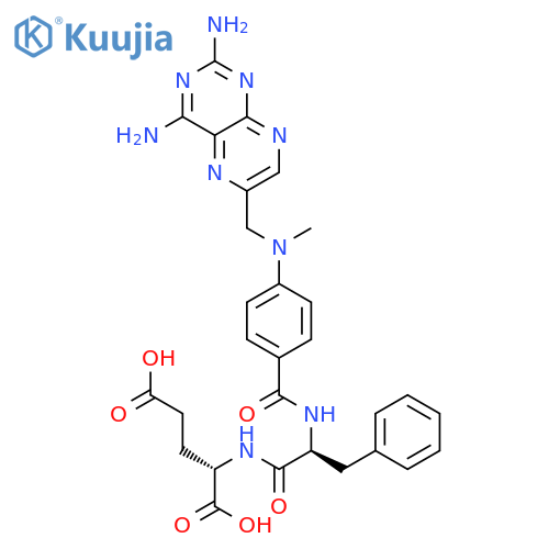L-Glutamic acid,N-[N-[4-[[(2,4-diamino-6-pteridinyl)methyl]methylamino]benzoyl]-L-phenylalanyl]-(9CI) structure