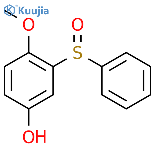 Phenol, 4-methoxy-3-(phenylsulfinyl)- structure