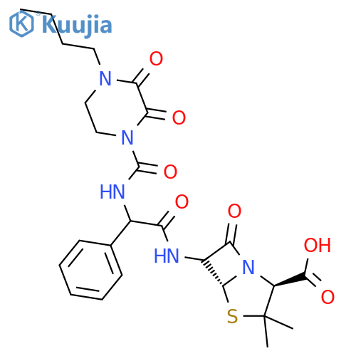 4-Thia-1-azabicyclo[3.2.0]heptane-2-carboxylicacid,6-[[(2R)-[[(4-butyl-2,3-dioxo-1-piperazinyl)carbonyl]amino]phenylacetyl]amino]-3,3-dimethyl-7-oxo-,(2S,5R,6R)- (9CI) structure