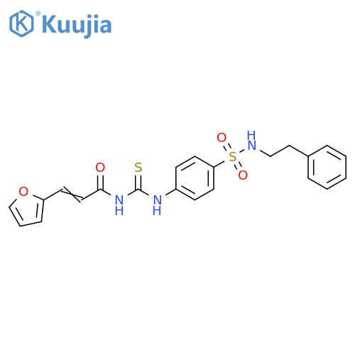 3-(2E)-3-(furan-2-yl)prop-2-enoyl-1-{4-(2-phenylethyl)sulfamoylphenyl}thiourea structure