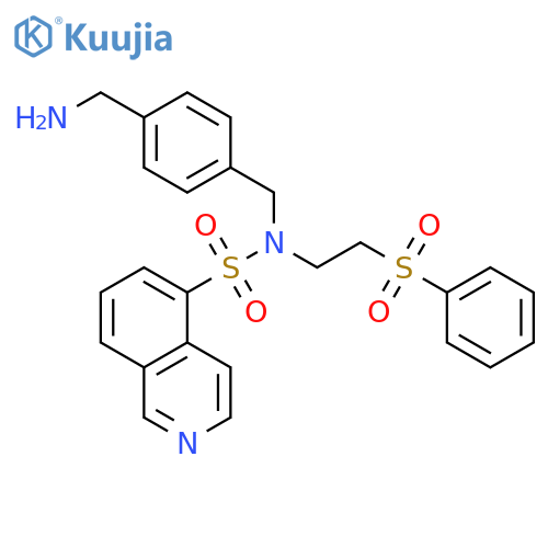 5-Isoquinolinesulfonamide,N-[[4-(aminomethyl)phenyl]methyl]-N-[2-(phenylsulfonyl)ethyl]- structure