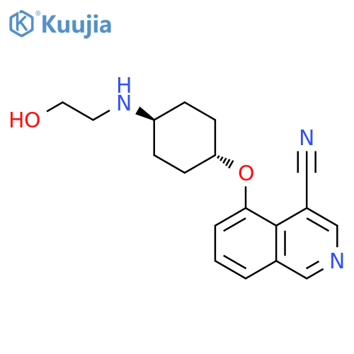 4-Isoquinolinecarbonitrile,5-[[trans-4-[(2-hydroxyethyl)amino]cyclohexyl]oxy]- structure