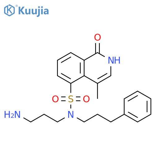 5-Isoquinolinesulfonamide,N-(3-aminopropyl)-1,2-dihydro-4-methyl-1-oxo-N-(3-phenylpropyl)- structure