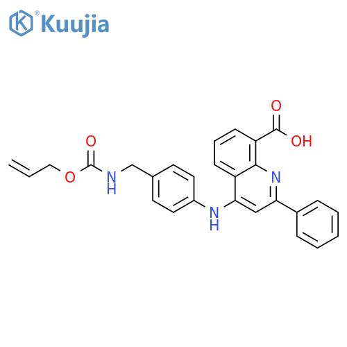 8-Quinolinecarboxylic acid,2-phenyl-4-[[4-[[[(2-propenyloxy)carbonyl]amino]methyl]phenyl]amino]- structure