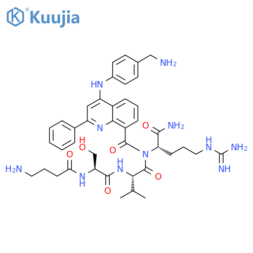 L-Argininamide,N-(4-amino-1-oxobutyl)-L-seryl-L-valyl-4-[[4-(aminomethyl)phenyl]amino]-2-phenyl-8-quinolinecarbonyl- structure