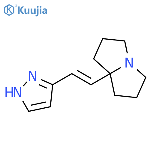1H-Pyrrolizine, hexahydro-7a-[(1E)-2-(1H-pyrazol-3-yl)ethenyl]- structure