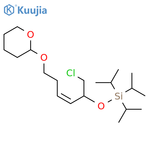Silane,[2-chloro-1-[(1Z)-4-[(tetrahydro-2H-pyran-2-yl)oxy]-1-butenyl]ethoxy]tris(1-methylethyl)- structure