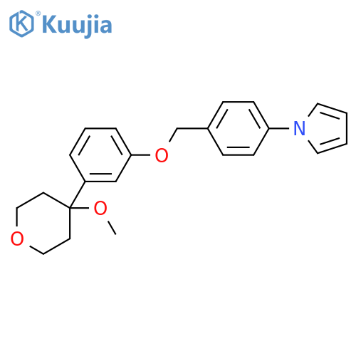 1H-Pyrrole,1-[4-[[3-(tetrahydro-4-methoxy-2H-pyran-4-yl)phenoxy]methyl]phenyl]- structure