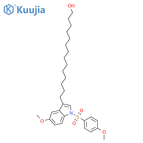 1H-Indole-3-tetradecanol, 5-methoxy-1-[(4-methoxyphenyl)sulfonyl]- structure