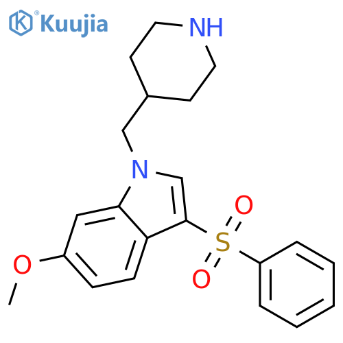 1H-Indole, 6-methoxy-3-(phenylsulfonyl)-1-(4-piperidinylmethyl)- structure