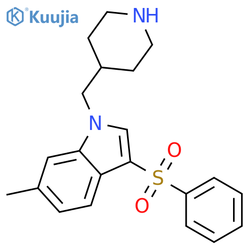 1H-Indole, 6-methyl-3-(phenylsulfonyl)-1-(4-piperidinylmethyl)- structure