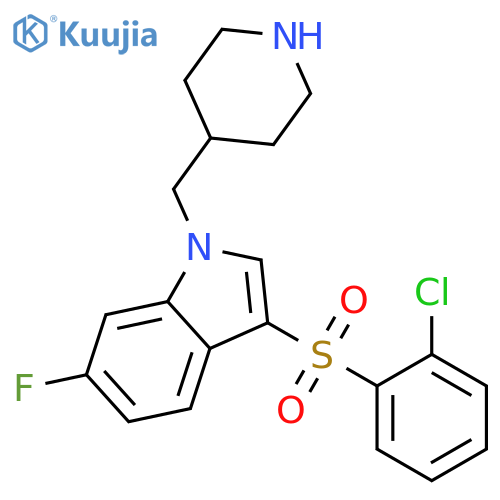 1H-Indole, 3-[(2-chlorophenyl)sulfonyl]-6-fluoro-1-(4-piperidinylmethyl)- structure