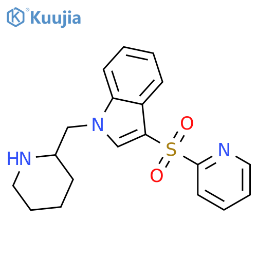 1H-Indole, 1-(2-piperidinylmethyl)-3-(2-pyridinylsulfonyl)- structure
