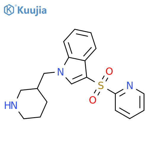 1H-Indole, 1-(3-piperidinylmethyl)-3-(2-pyridinylsulfonyl)- structure