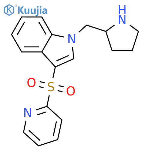 1H-Indole, 3-(2-pyridinylsulfonyl)-1-(2-pyrrolidinylmethyl)- structure