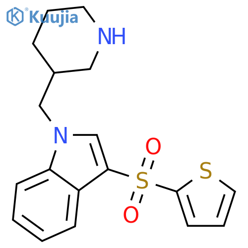 1H-Indole, 1-(3-piperidinylmethyl)-3-(2-thienylsulfonyl)- structure