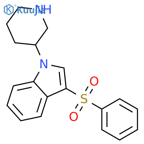 1H-Indole, 3-(phenylsulfonyl)-1-(3-piperidinyl)- structure