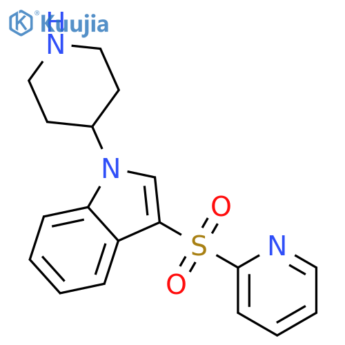 1H-Indole, 1-(4-piperidinyl)-3-(2-pyridinylsulfonyl)- structure