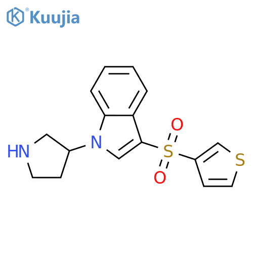 1H-Indole, 1-(3-pyrrolidinyl)-3-(3-thienylsulfonyl)- structure