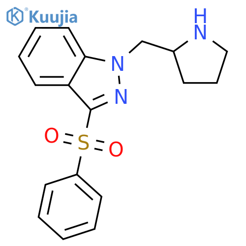 1H-Indazole, 3-(phenylsulfonyl)-1-[(2S)-2-pyrrolidinylmethyl]- structure