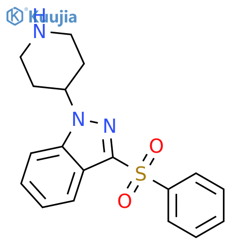 1H-Indazole, 3-(phenylsulfonyl)-1-(4-piperidinyl)- structure
