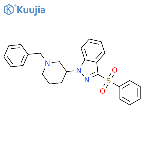 1H-Indazole, 1-[1-(phenylmethyl)-3-piperidinyl]-3-(phenylsulfonyl)- structure