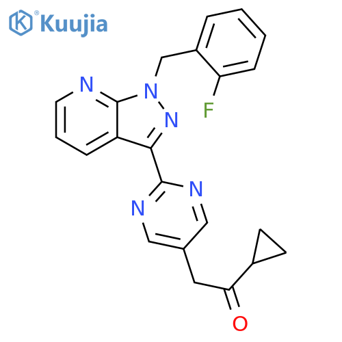 Ethanone,1-cyclopropyl-2-[2-[1-[(2-fluorophenyl)methyl]-1H-pyrazolo[3,4-b]pyridin-3-yl]-5-pyrimidinyl]- structure