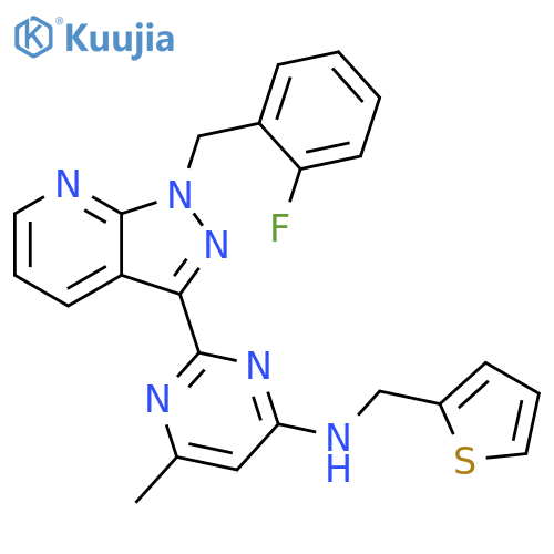 4-Pyrimidinamine,2-[1-[(2-fluorophenyl)methyl]-1H-pyrazolo[3,4-b]pyridin-3-yl]-6-methyl-N-(2-thienylmethyl)- structure