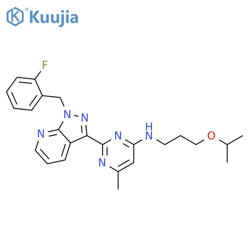 4-Pyrimidinamine,2-[1-[(2-fluorophenyl)methyl]-1H-pyrazolo[3,4-b]pyridin-3-yl]-6-methyl-N-[3-(1-methylethoxy)propyl]- structure